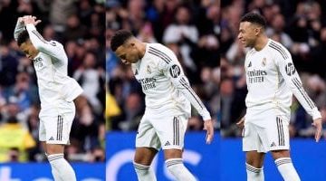 مبابي يحتفل على طريقة كريستيانو رونالدو بعد معادلة رقمه التاريخي